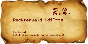 Recktenwald Márta névjegykártya